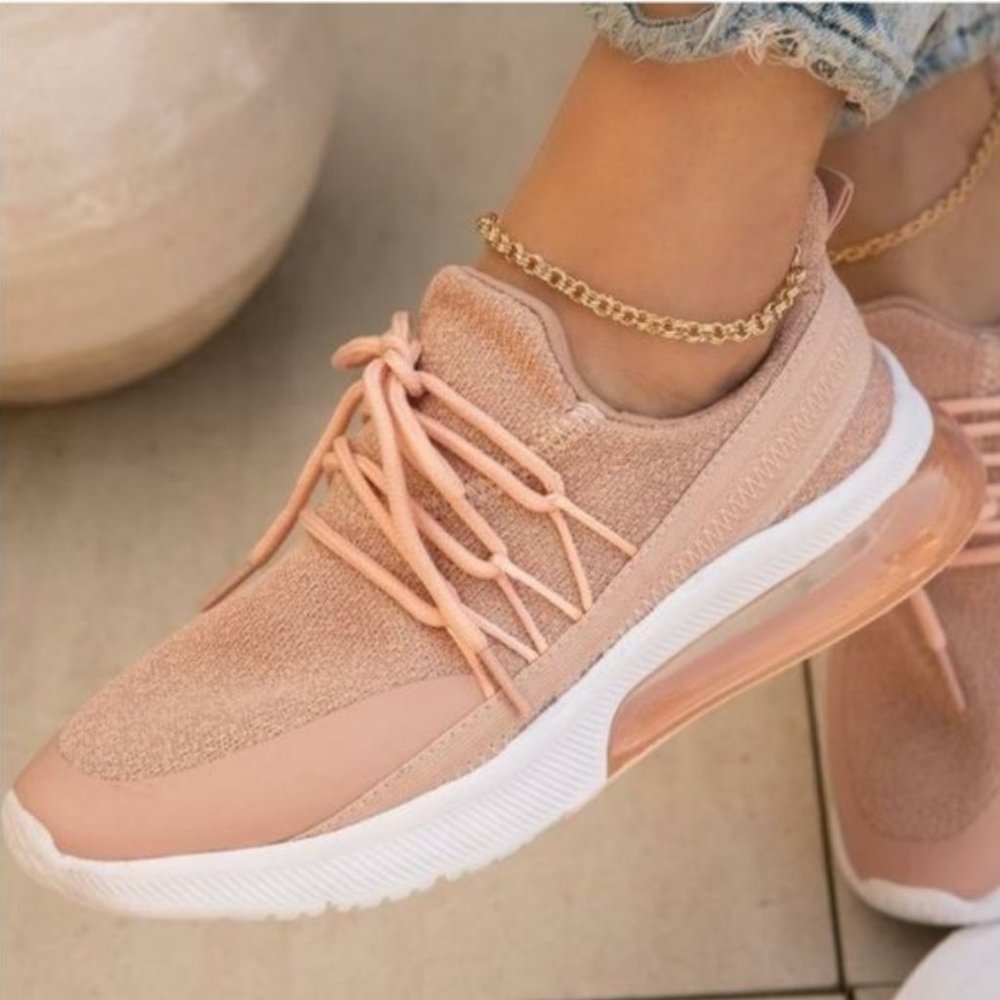 Mauve Slip On Bubble Sole Sneakers